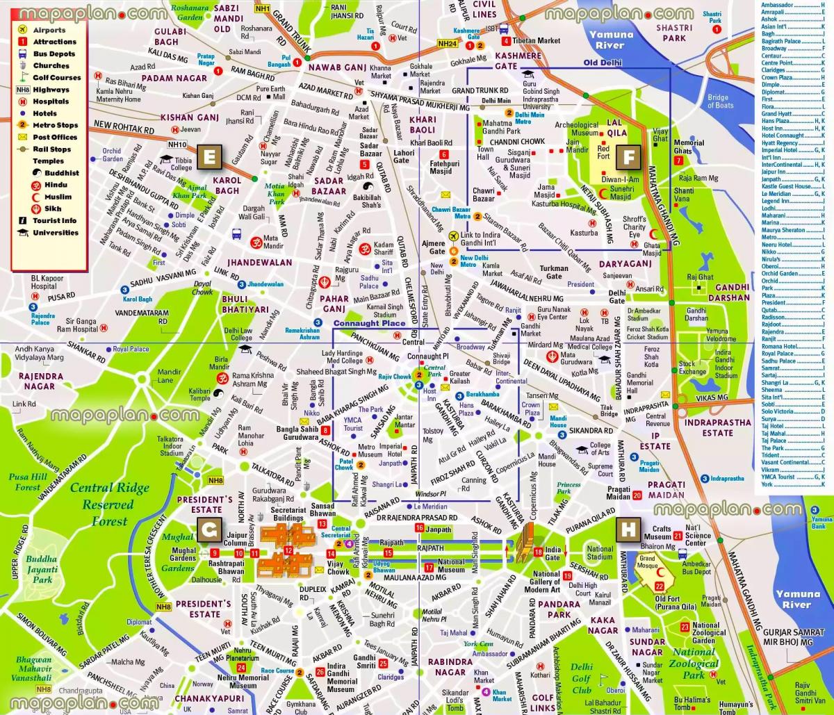 خريطة مركز مدينة نيودلهي
