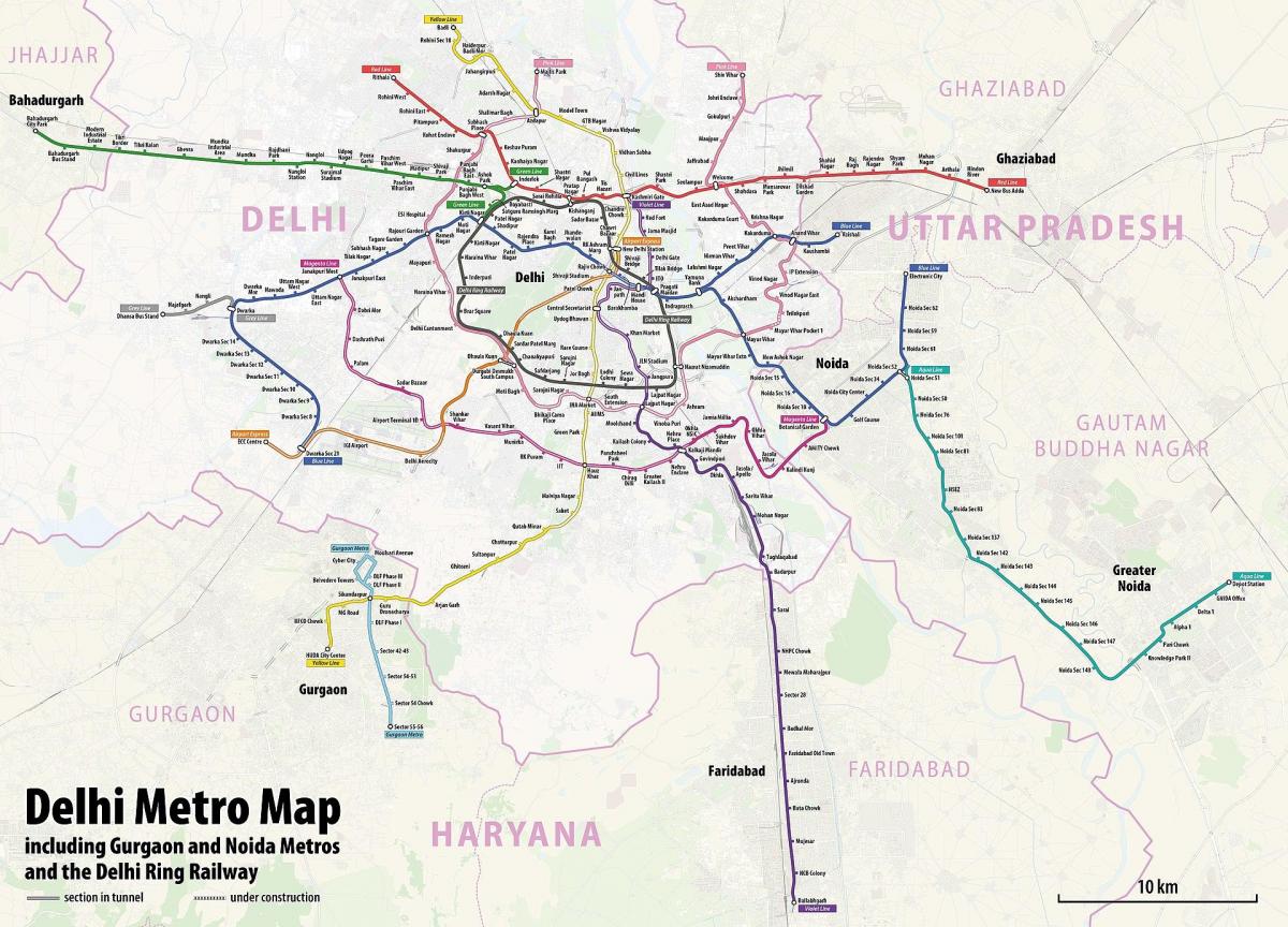 خريطة محطات مترو نيودلهي