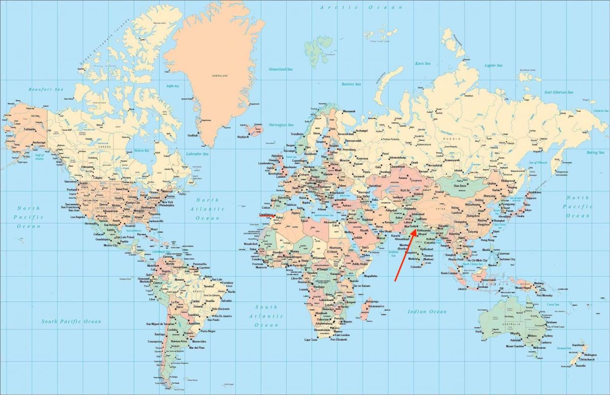 موقع نيودلهي على خريطة العالم