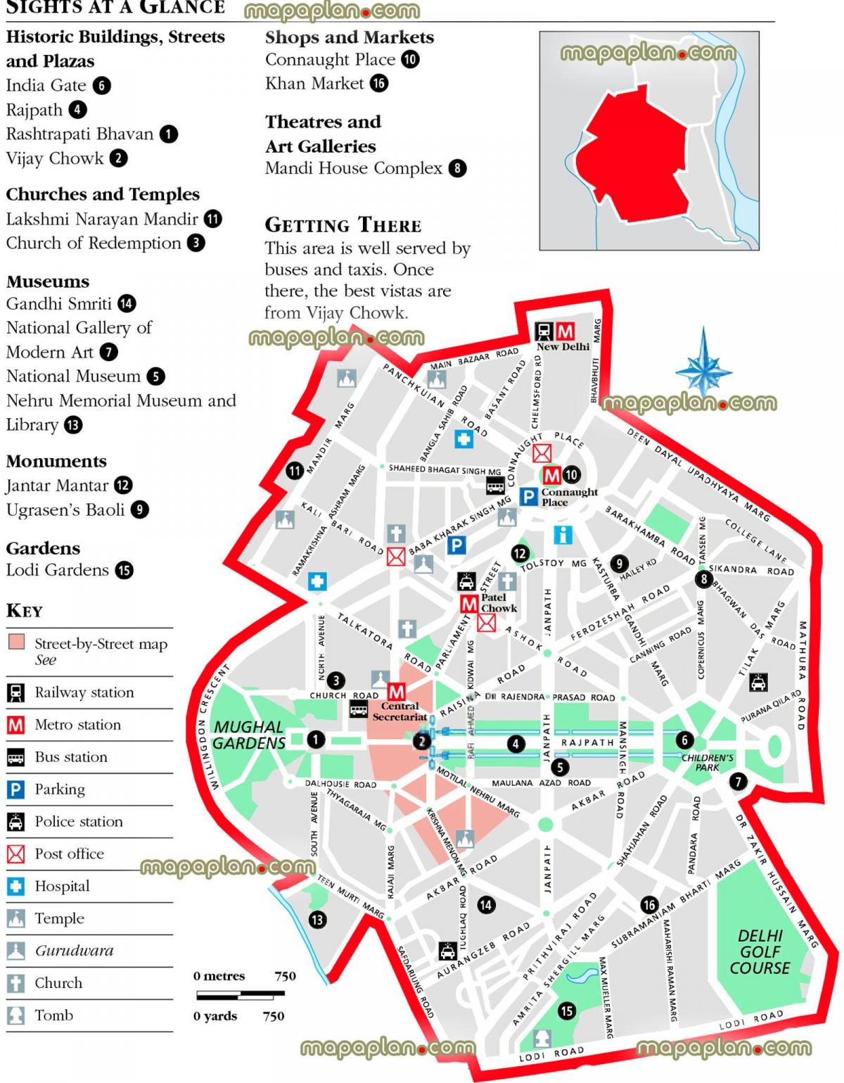 نيودلهي خريطة جولات المشي